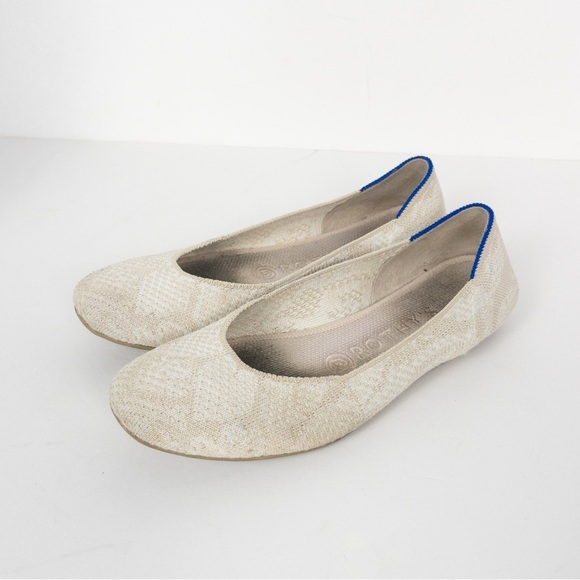 Rothy's Cream and White The Square Ballet Flat in Lily - Picture 2 of 16